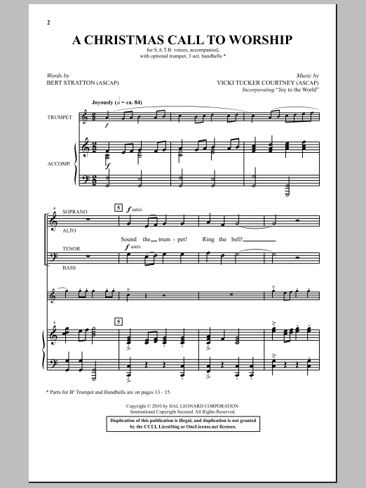 Learn to play Bert Stratton A Christmas Call To Worship sheet music for SATB Choir in minutes. Price: 3.9900$ Bert Stratton A Christmas Call To Worship sheet music notes and chords arranged for SATB Choir