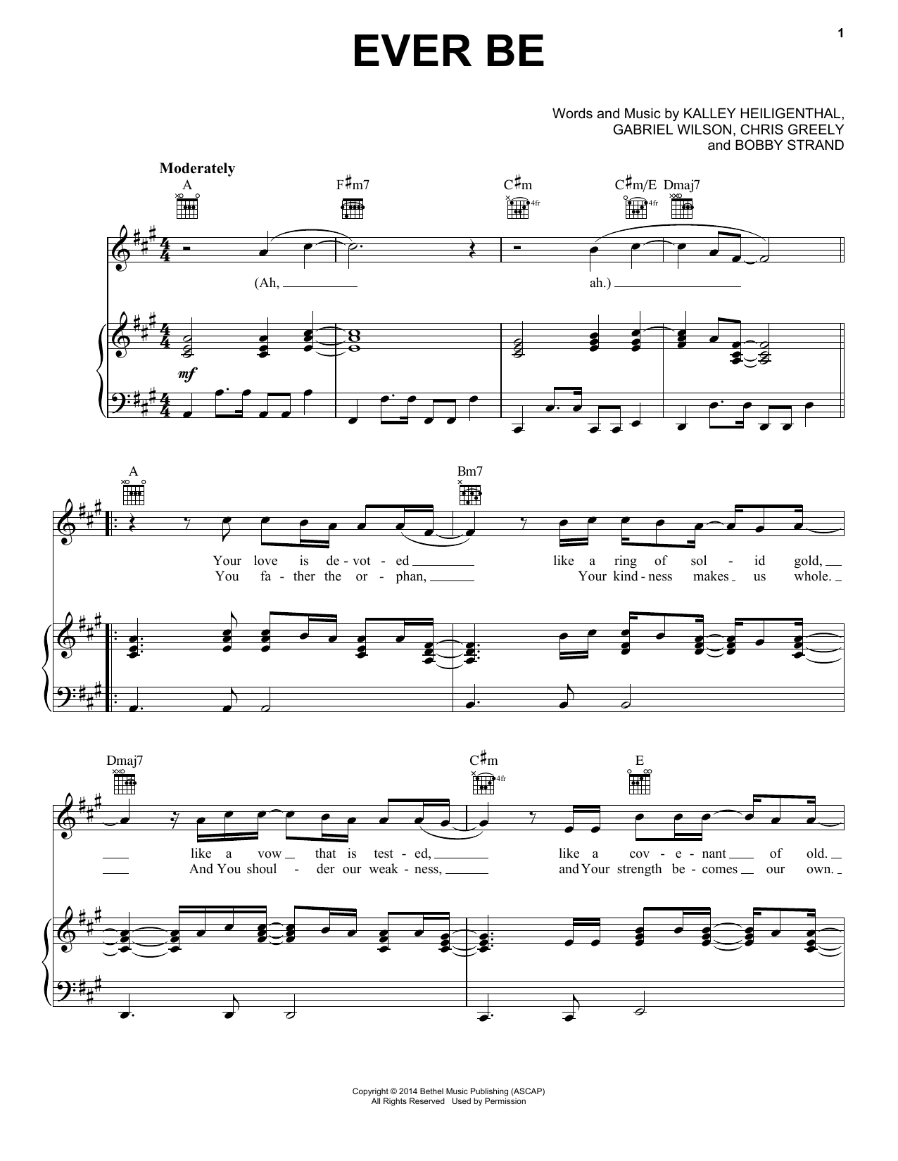 Bethel Music Ever Be sheet music notes and chords. Download Printable PDF.
