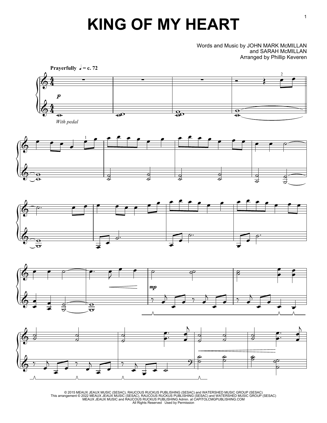 Bethel Music "King Of My Heart (arr. Phillip Keveren)" Sheet Music ...