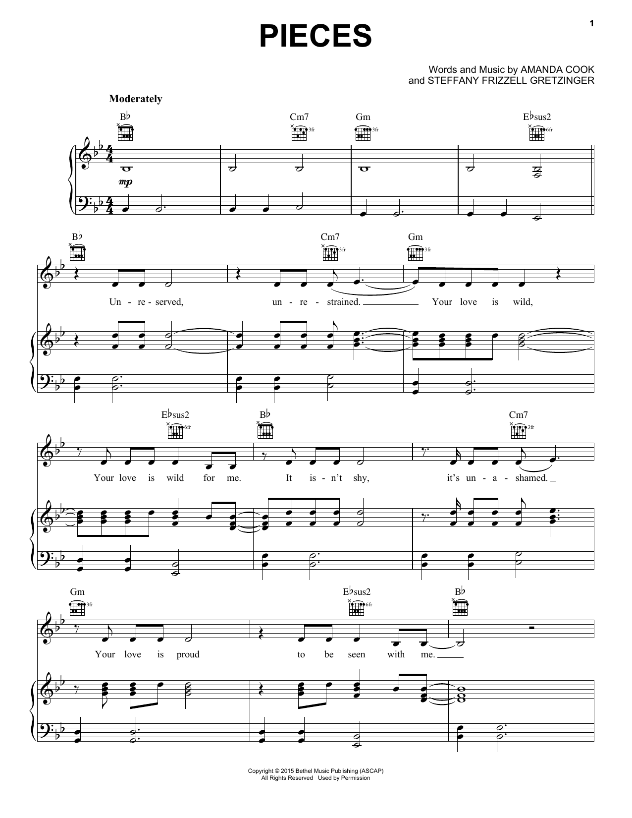 Amanda Cook Pieces sheet music notes and chords. Download Printable PDF.