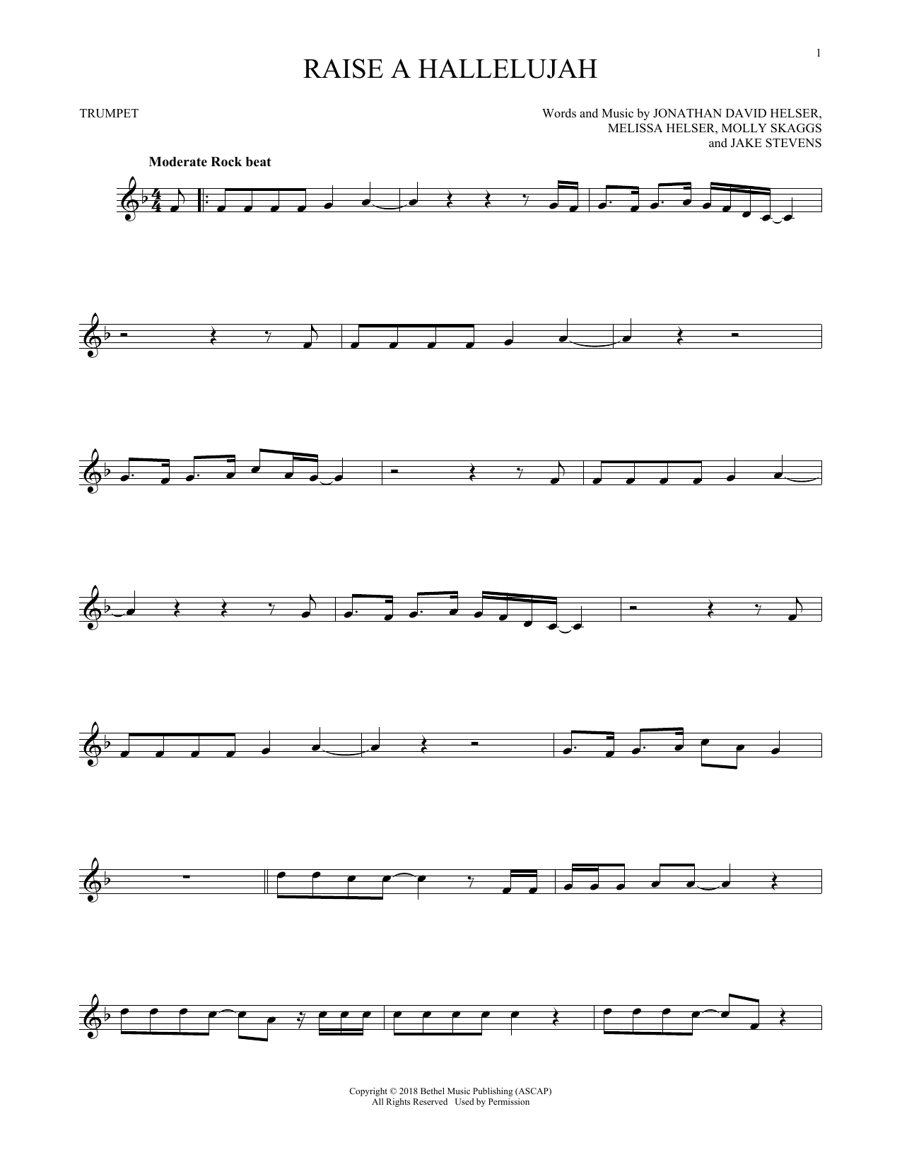 Bethel Music Raise A Hallelujah sheet music notes and chords. Download Printable PDF.