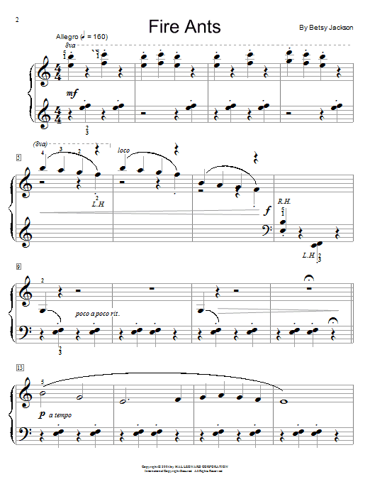Betsy Jackson Fire Ants sheet music notes and chords. Download Printable PDF.