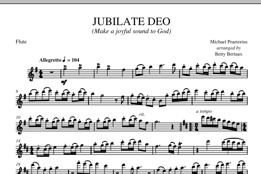 Betty Bertaux Jubilate Deo Flute Sheet Music Pdf Notes Chords Concert Score Choir Instrumental Pak Download Printable Sku 277923 Jubilate deo omnis terra servite domino in laetitae. betty bertaux jubilate deo flute sheet music notes chords download printable choir instrumental pak pdf score sku 277923