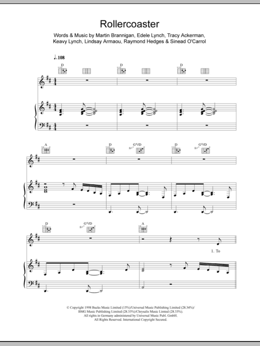 Bewitched Rollercoaster sheet music notes and chords. Download Printable PDF.