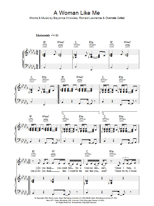 Beyoncé A Woman Like Me sheet music notes and chords. Download Printable PDF.