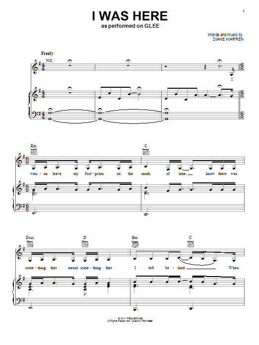 Beyoncé I Was Here sheet music notes and chords. Download Printable PDF.