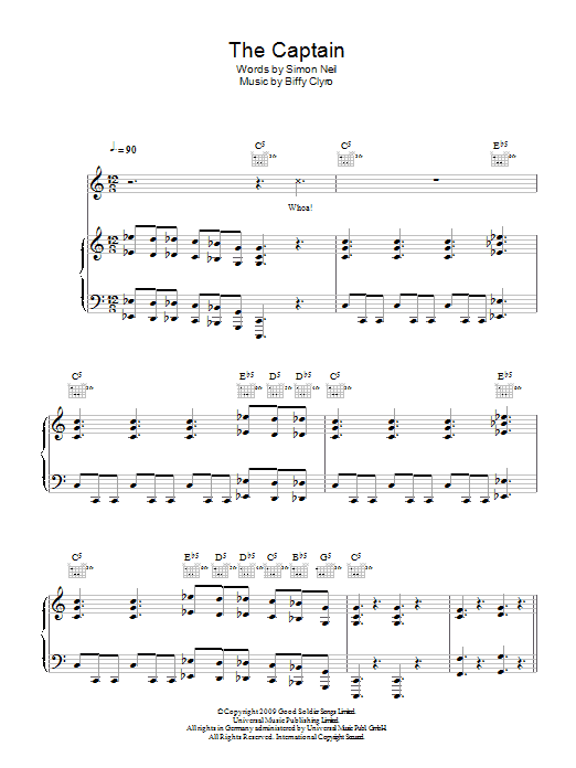 Biffy Clyro The Captain sheet music notes and chords. Download Printable PDF.