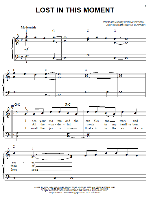 Learn to play Big & Rich Lost In This Moment sheet music for Easy Piano in minutes. Price: 6.9900$ Big & Rich Lost In This Moment sheet music notes and chords arranged for Easy Piano
