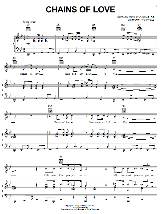 Big Joe Turner Chains Of Love sheet music for Piano, Vocal & Guitar (Right-Hand Melody) in minutes. Price: 7.8900$ Big Joe Turner Chains Of Love sheet music notes and chords. Download Printable PDF.