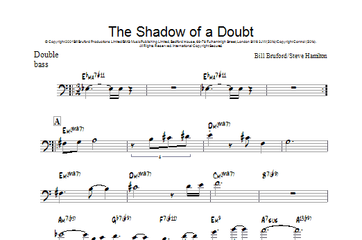 Bill Bruford The Shadow Of A Doubt sheet music notes and chords. Download Printable PDF.