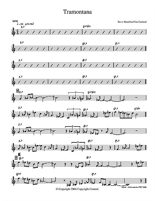 Bill Bruford Tramontana sheet music notes and chords. Download Printable PDF.