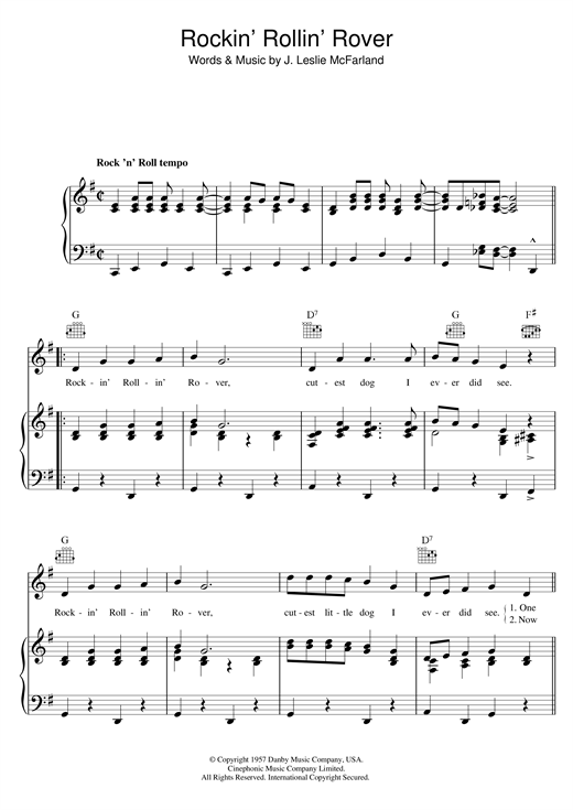 Bill Haley & His Comets Rockin' Rollin' Rover sheet music notes and chords. Download Printable PDF.