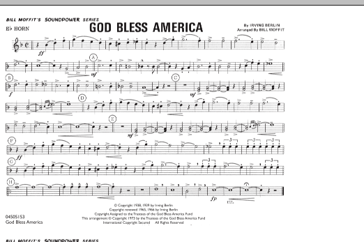 Bill Moffit God Bless America - Eb Horn sheet music notes and chords. 