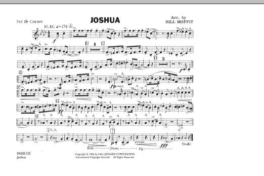 Learn to play Bill Moffit Joshua - 3rd Bb Cornet sheet music for Marching Band in minutes. Bill Moffit Joshua - 3rd Bb Cornet sheet music notes and chords. Download Printable PDF.