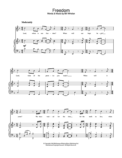 Learn to play Bill Whelan Freedom (from Riverdance) sheet music for Piano Solo in minutes. Bill Whelan Freedom (from Riverdance) sheet music notes and chords