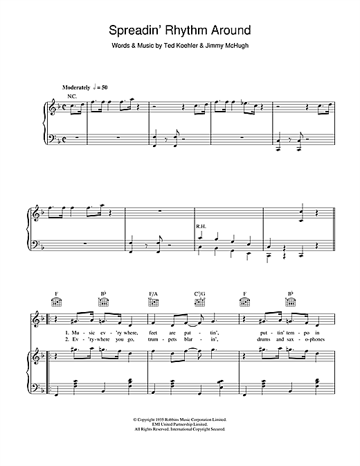 Billie Holiday Spreadin' Rhythm Around sheet music notes and chords. Download Printable PDF.