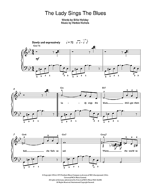 Learn to play Billie Holiday The Lady Sings The Blues sheet music for Alto Sax Solo in minutes. Billie Holiday The Lady Sings The Blues sheet music notes and chords. Download Printable PDF.