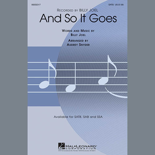 Billy Joel And So It Goes (arr. Audrey Snyder) Profile Image