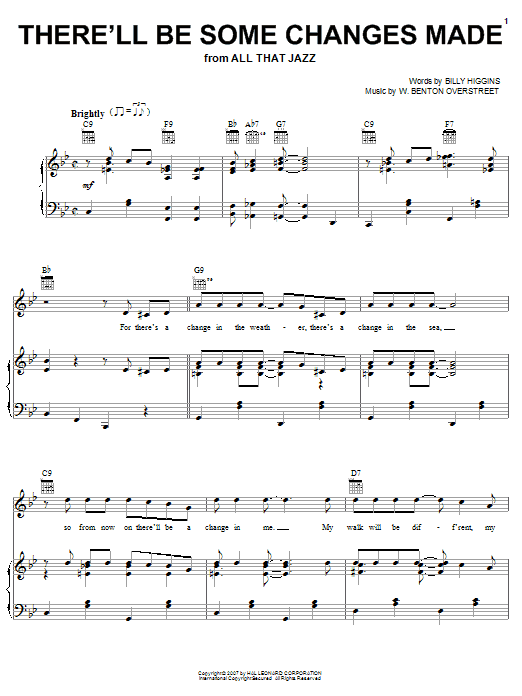 Billy Higgins There'll Be Some Changes Made sheet music notes and chords. Download Printable PDF.
