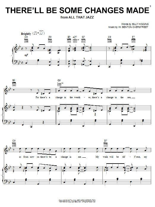 Learn to play Billy Higgins There'll Be Some Changes Made sheet music for Real Book – Melody & Chords – Eb Instruments in minutes. Billy Higgins There'll Be Some Changes Made sheet music notes and chords. Download Printable PDF.