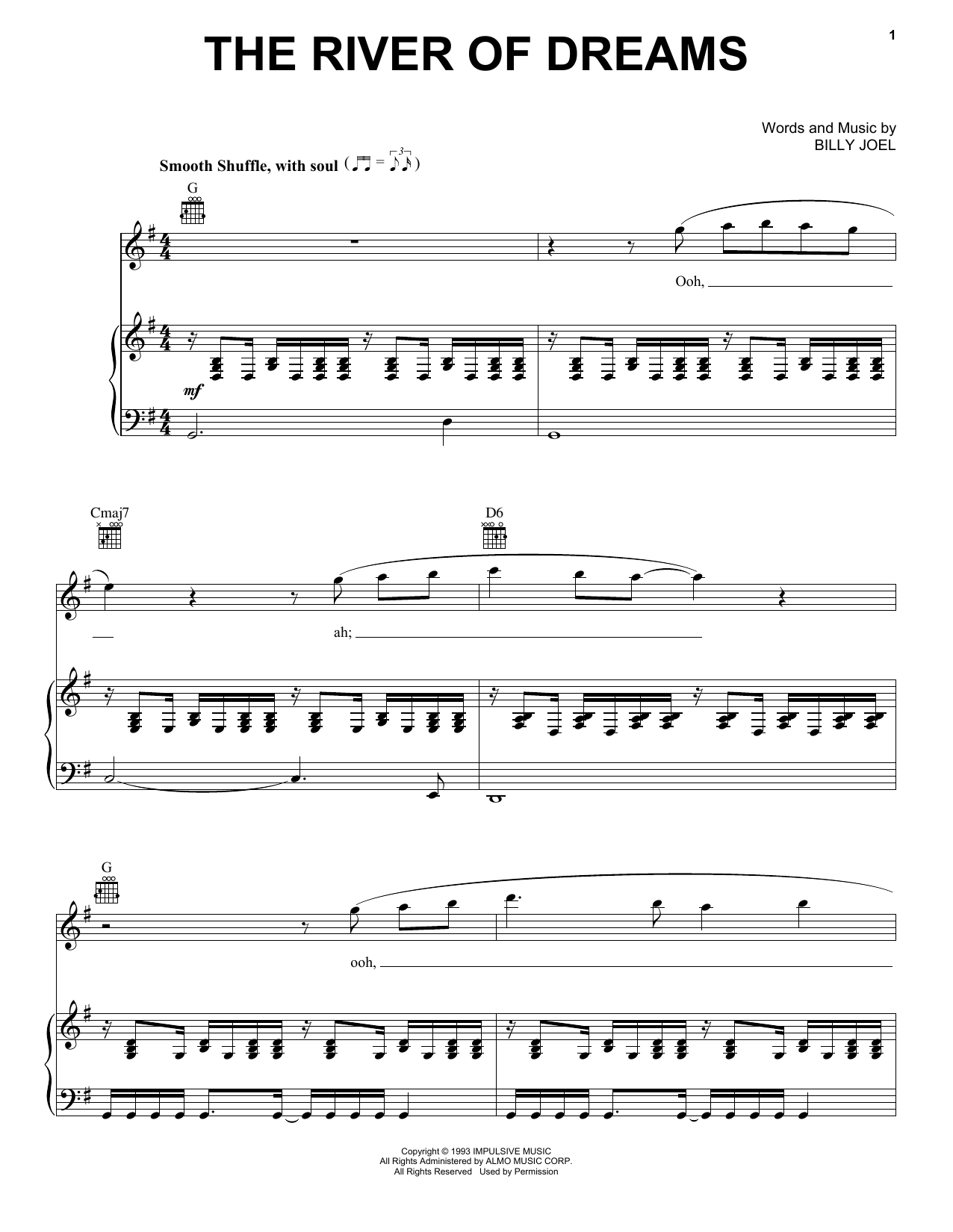 Billy Joel The River Of Dreams sheet music notes and chords. Download Printable PDF.