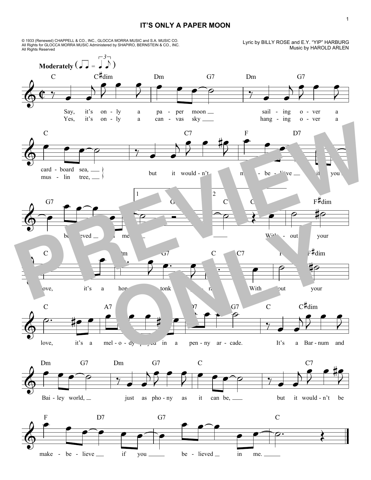 Learn to play Billy Rose, E.Y. Billy Rose, E.Y.
