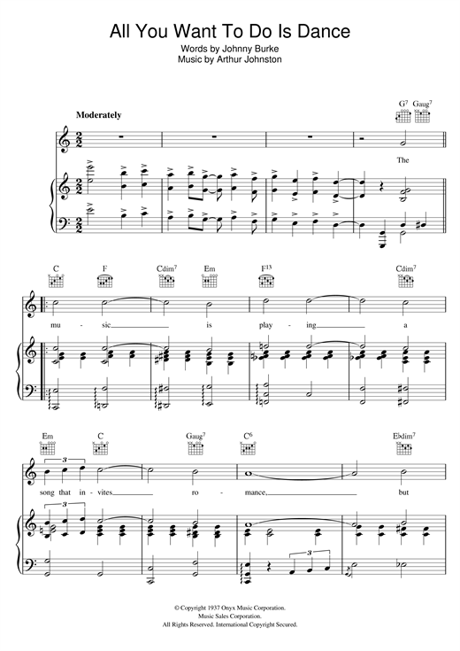 Bing Crosby All You Want To Do Is Dance sheet music notes and chords. Download Printable PDF.