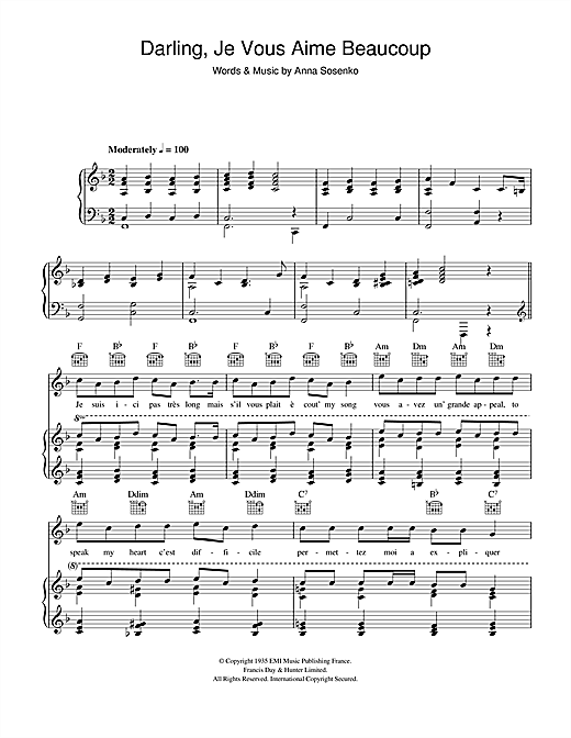 Learn to play Bing Crosby Darling Je Vous Aime Beaucoup sheet music for Piano, Vocal & Guitar (Right-Hand Melody) in minutes. Bing Crosby Darling Je Vous Aime Beaucoup sheet music notes and chords. Download Printable PDF.