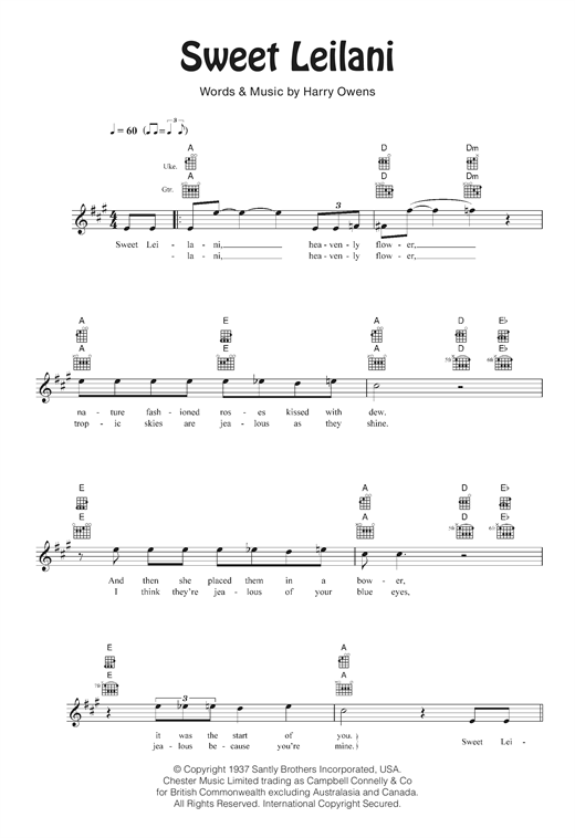 Bing Crosby Sweet Leilani sheet music notes and chords. Download Printable PDF.