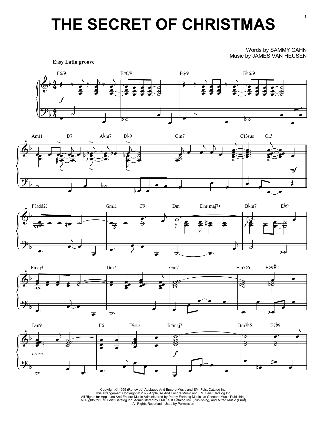 Bing Crosby The Secret Of Christmas (arr. Brent Edstrom) sheet music notes and chords. Download Printable PDF.