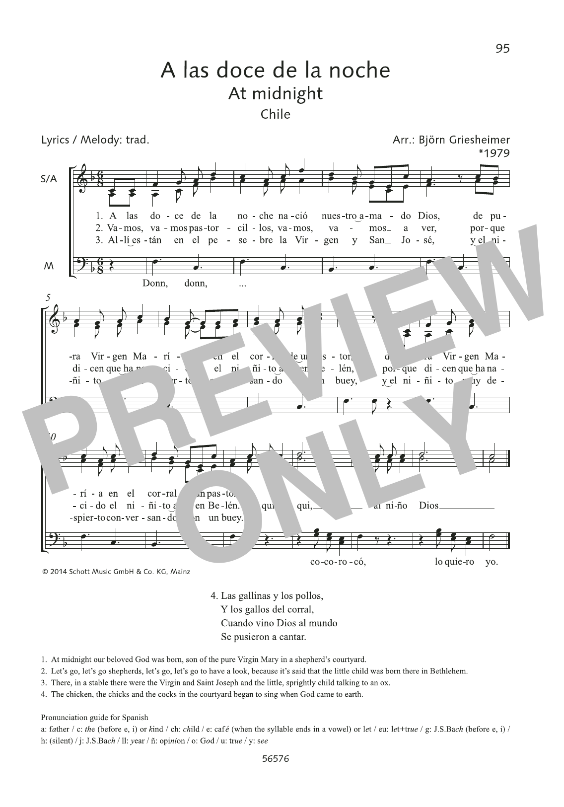 Learn to play Björn Griesheimer A las doce de la noche sheet music for SAB Choir in minutes. Price: 3.9900$ Björn Griesheimer A las doce de la noche sheet music notes and chords arranged for SAB Choir