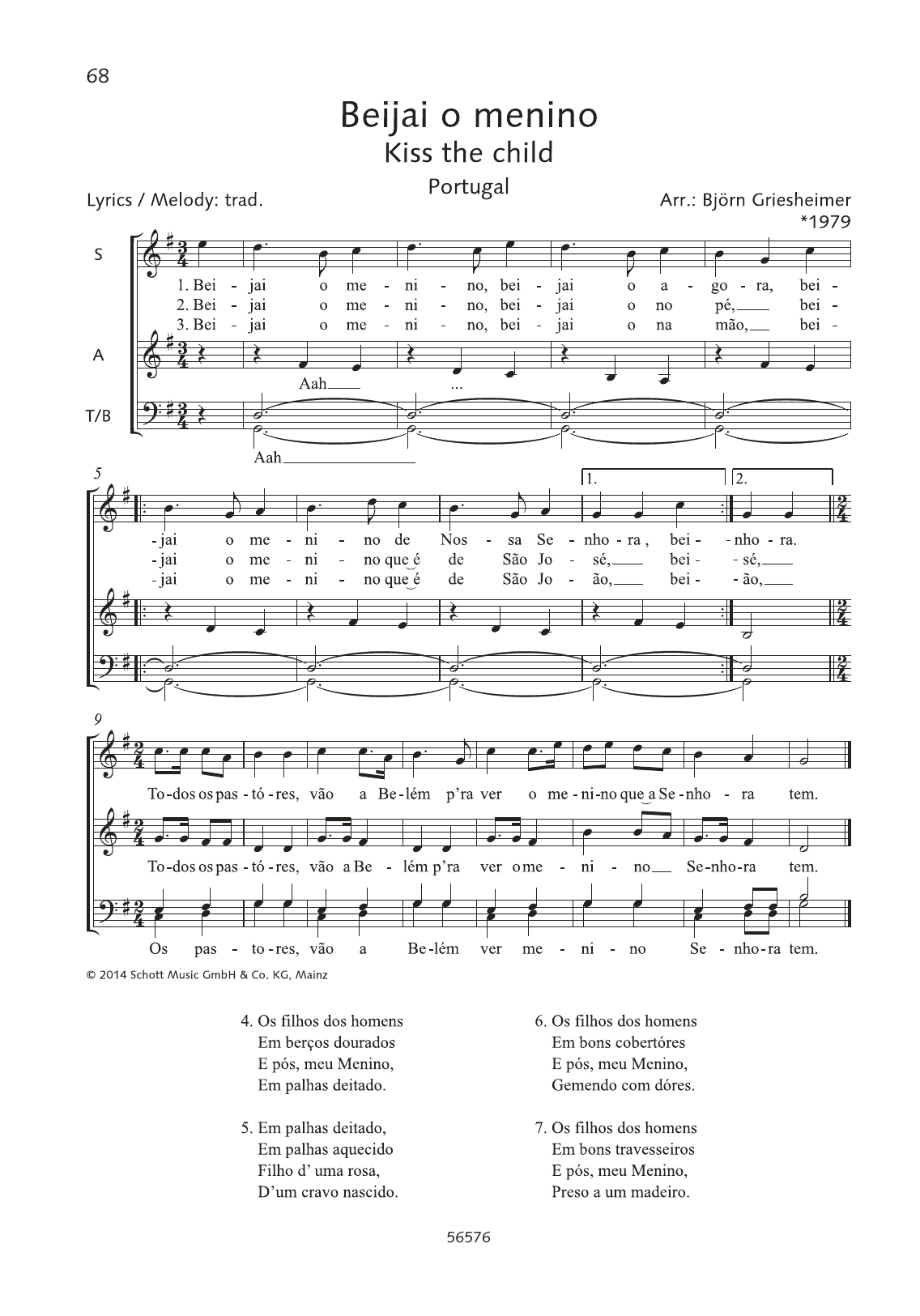 Björn Griesheimer Beijai o menino sheet music notes and chords. Download Printable PDF.