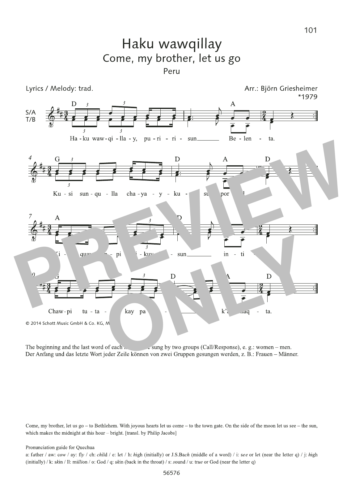 Björn Griesheimer Haku wawqillay sheet music notes and chords. Download Printable PDF.