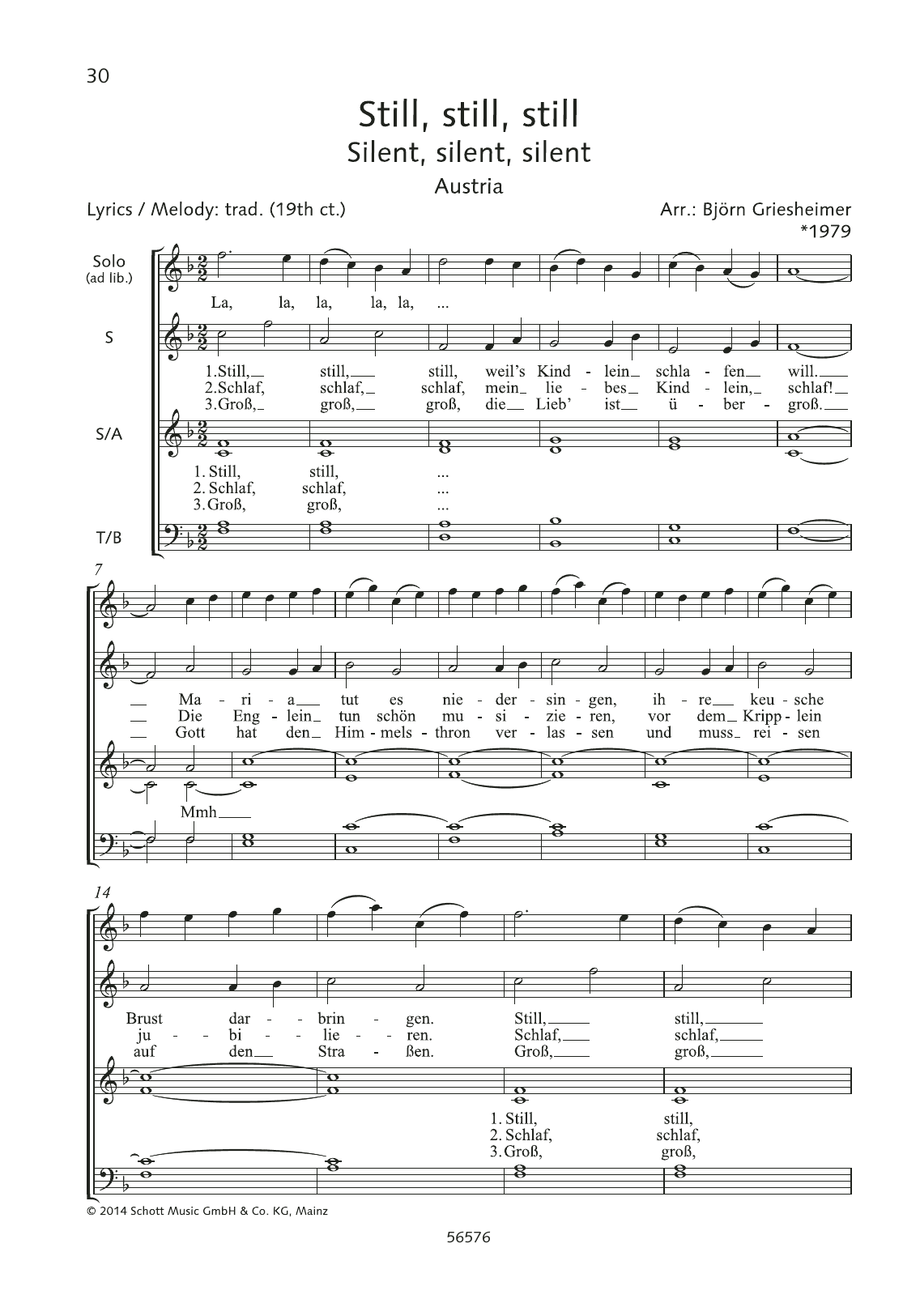 Björn Griesheimer Still, Still, Still sheet music notes and chords. Download Printable PDF.