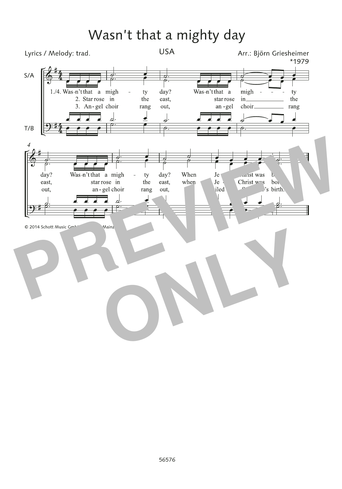Learn to play Björn Griesheimer Wasn't that a mighty day sheet music for SATB Choir in minutes. Price: 3.9900$ Björn Griesheimer Wasn't that a mighty day sheet music notes and chords arranged for SATB Choir
