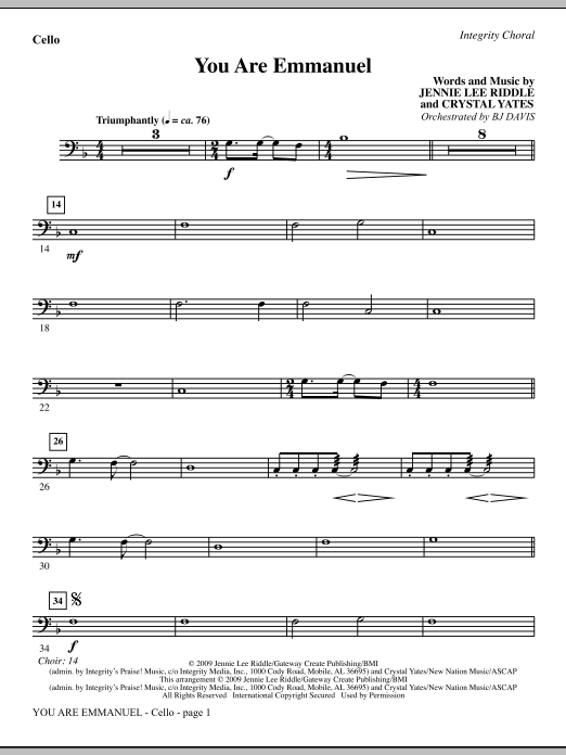 Learn to play BJ Davis You Are Emmanuel - Double Bass sheet music for Choir Instrumental Pak in minutes. BJ Davis You Are Emmanuel - Double Bass sheet music notes and chords. Download Printable PDF.