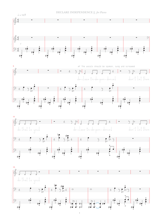 Bjork Declare Independence sheet music notes and chords. Download Printable PDF.