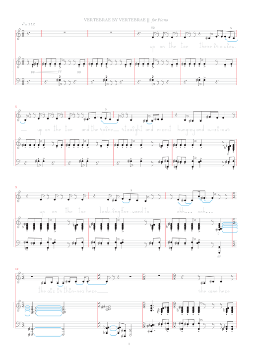 Bjork Vertebrae By Vertebrae sheet music notes and chords. Download Printable PDF.