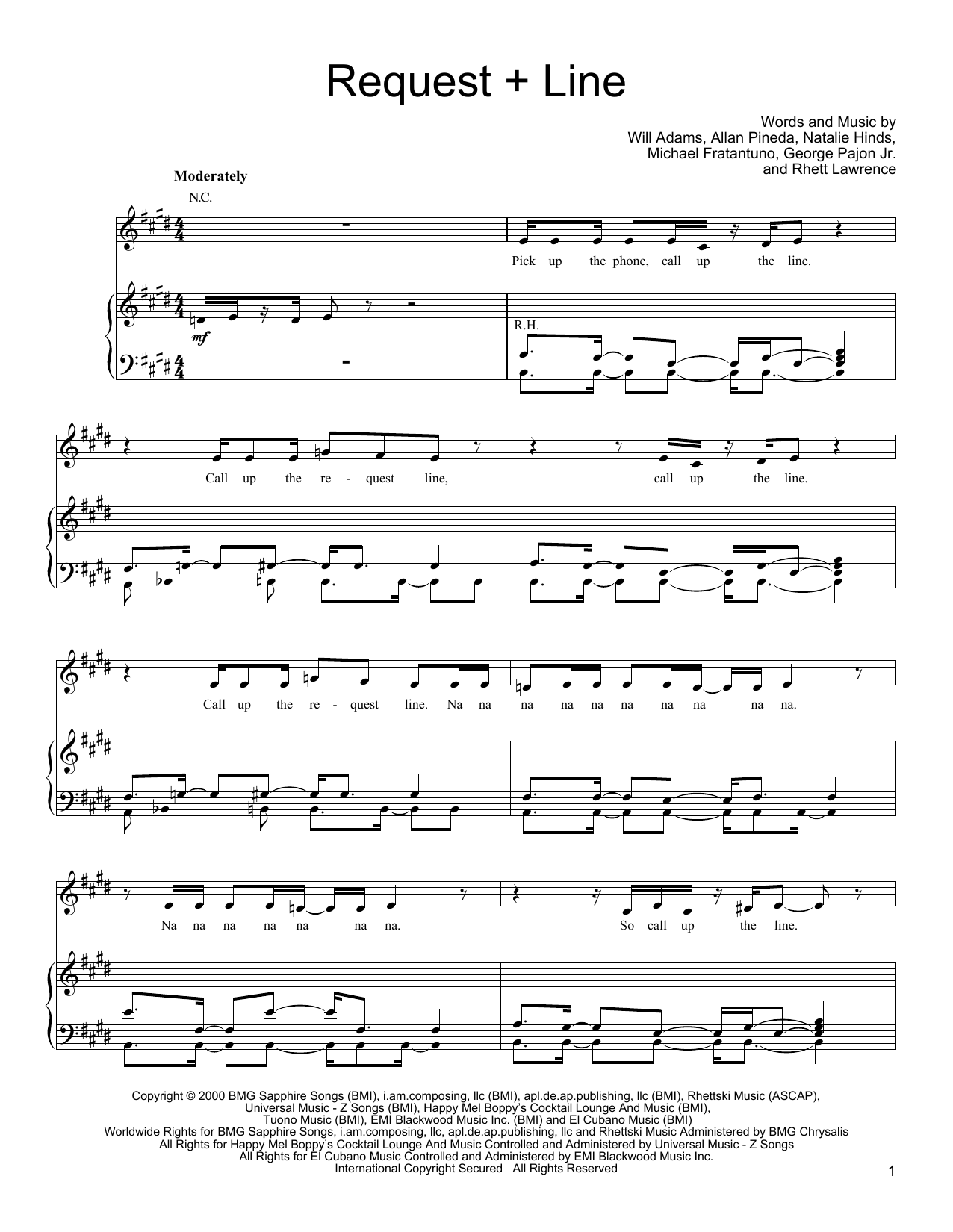 Black Eyed Peas Request + Line sheet music notes and chords. Download Printable PDF.