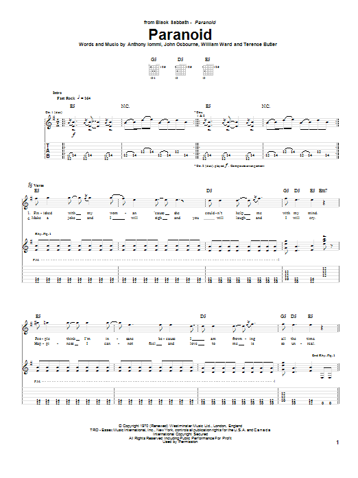 Learn to play Black Sabbath Paranoid sheet music for Guitar Chords/Lyrics in minutes. Black Sabbath Paranoid sheet music notes and chords. Download Printable PDF.