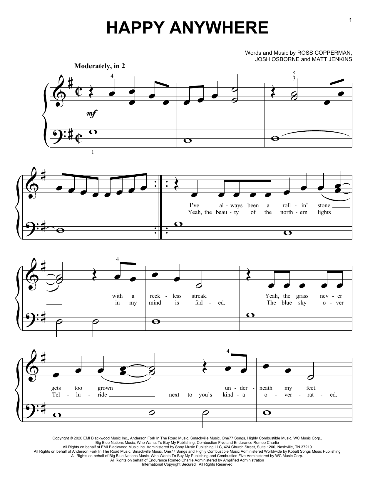 Blake Shelton Happy Anywhere sheet music notes and chords. Download Printable PDF.