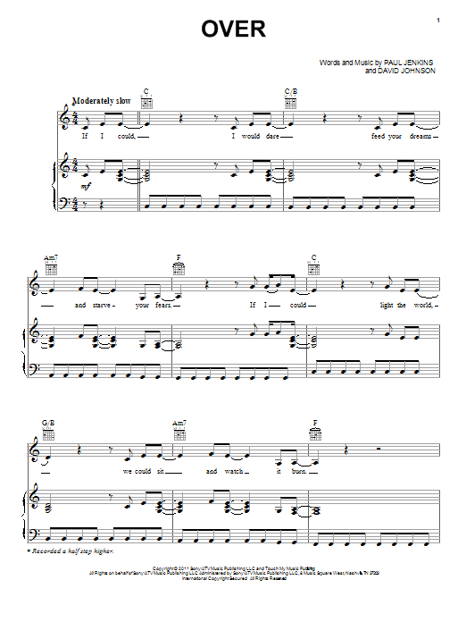 Blake Shelton Over sheet music notes and chords. Download Printable PDF.