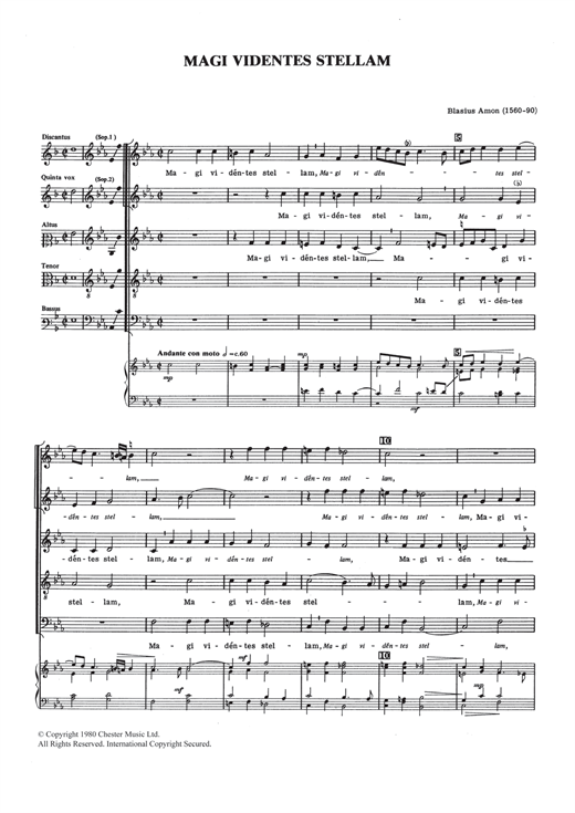 Blasius Amon Magi Videntes Stellam sheet music notes and chords. Download Printable PDF.