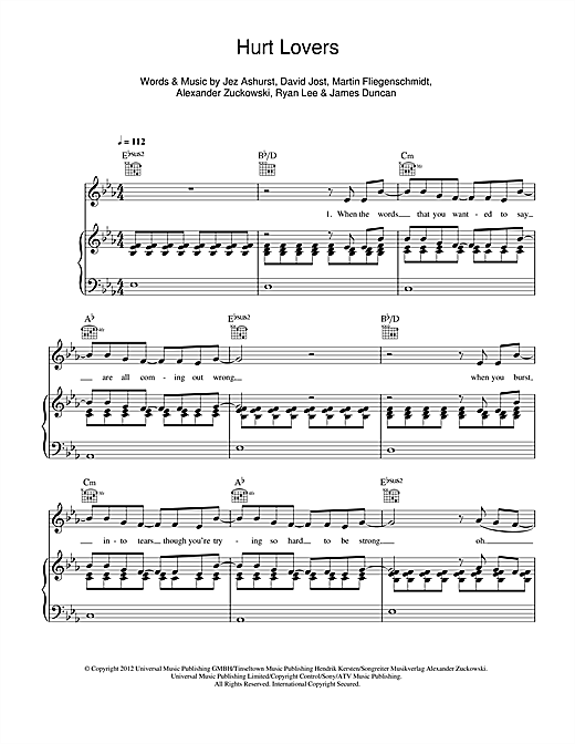 Blue Hurt Lovers sheet music notes and chords. Download Printable PDF.