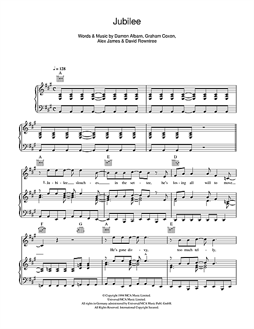 jubilee line guitar sheet music