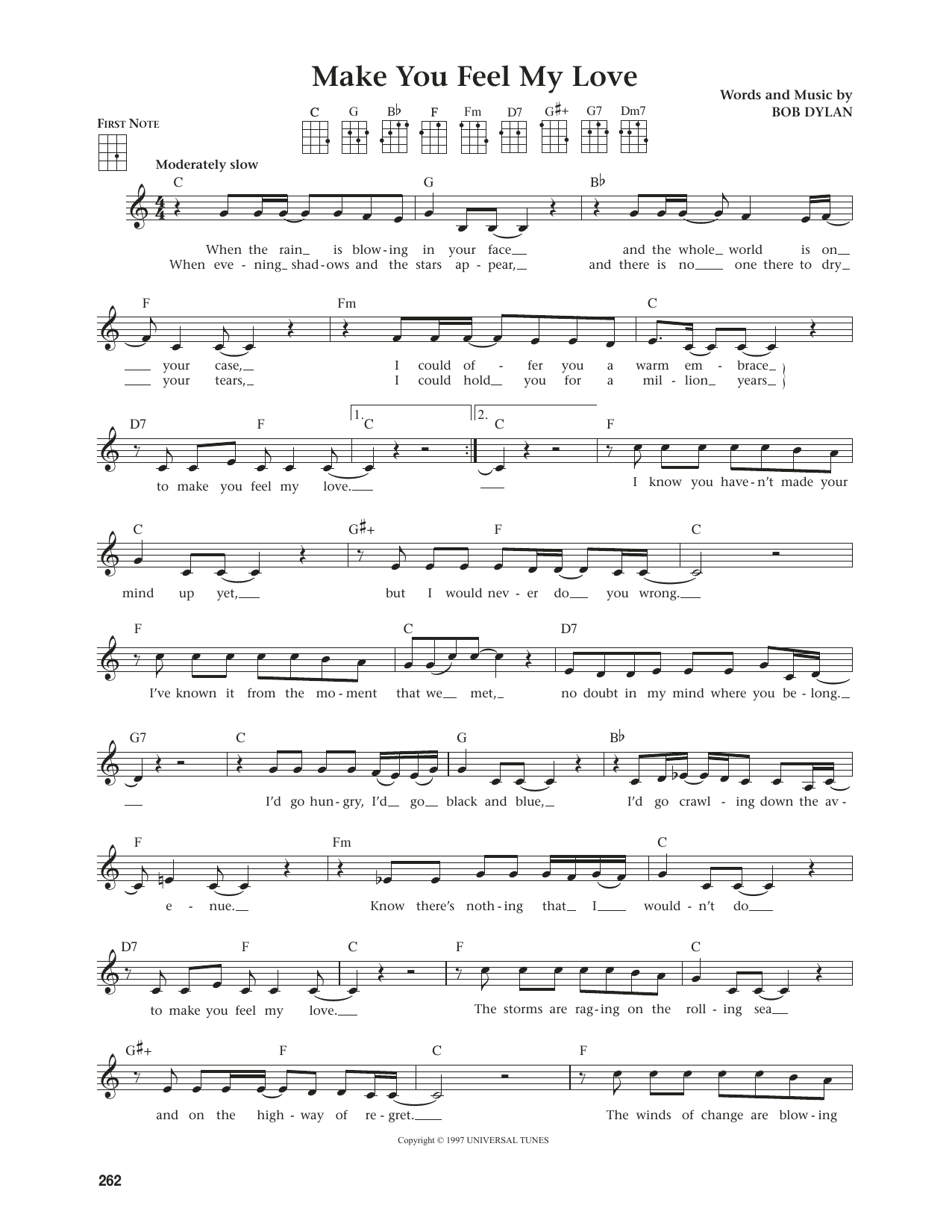 Bob Dylan Make You Feel My Love (from The Daily Ukulele) (arr. Jim Beloff) sheet music notes and chords. Download Printable PDF.