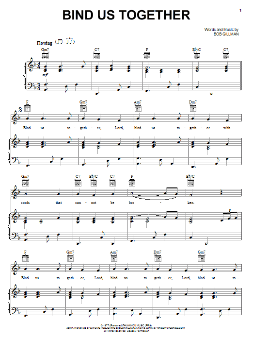 Bob Gillman Bind Us Together sheet music notes and chords. Download Printable PDF.