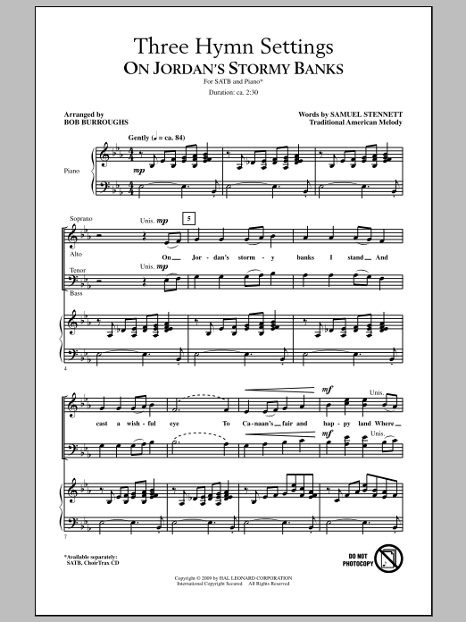 Bob Burroughs Three Hymn Settings sheet music notes and chords. Download Printable PDF.