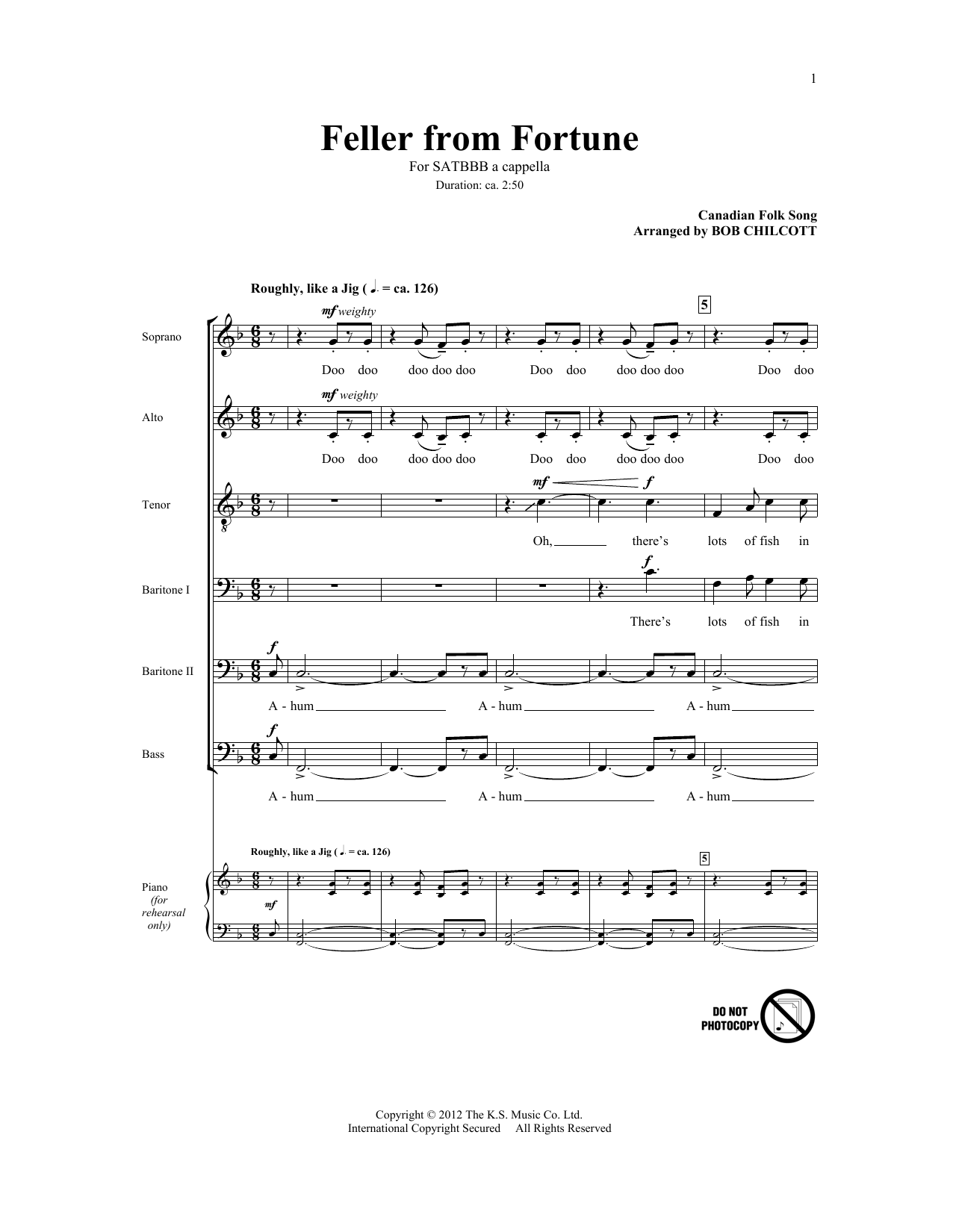 Learn to play Bob Chilcott Feller From Fortune sheet music for SATB Choir in minutes. Price: 3.9900$ Bob Chilcott Feller From Fortune sheet music notes and chords arranged for SATB Choir