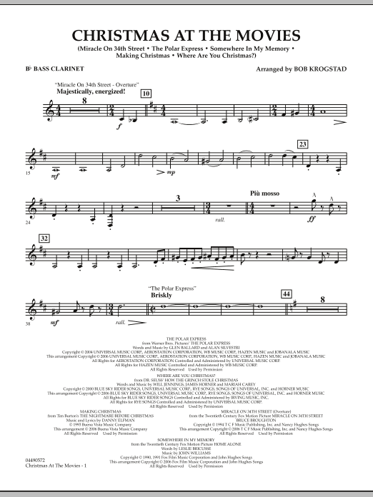 Learn to play Bob Krogstad Christmas At The Movies - Bb Bass Clarinet sheet music for Full Orchestra in minutes. Bob Krogstad Christmas At The Movies - Bb Bass Clarinet sheet music notes and chords. Download Printable PDF.